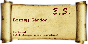 Bozzay Sándor névjegykártya
