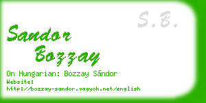 sandor bozzay business card