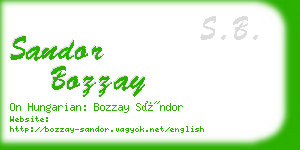 sandor bozzay business card